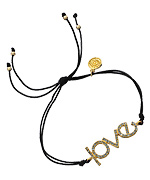 Blee Inara Glitter 'Love' Charm String Bracelet
